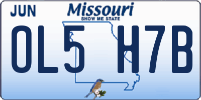 MO license plate OL5H7B