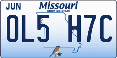 MO license plate OL5H7C