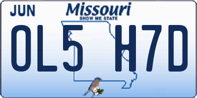 MO license plate OL5H7D