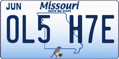 MO license plate OL5H7E
