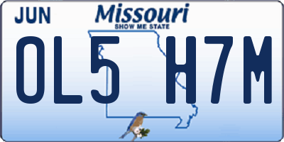 MO license plate OL5H7M