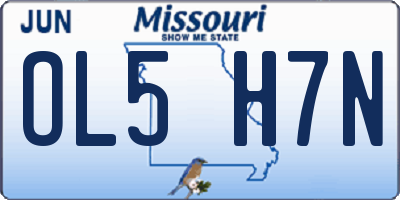 MO license plate OL5H7N