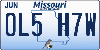MO license plate OL5H7W