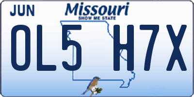 MO license plate OL5H7X