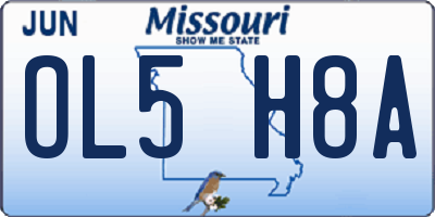 MO license plate OL5H8A