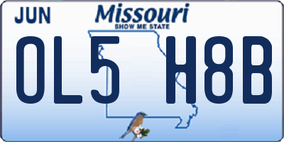 MO license plate OL5H8B