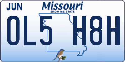 MO license plate OL5H8H