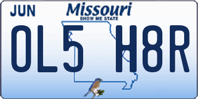 MO license plate OL5H8R