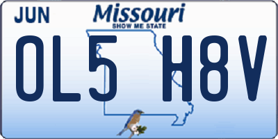 MO license plate OL5H8V