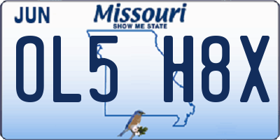 MO license plate OL5H8X