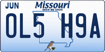 MO license plate OL5H9A