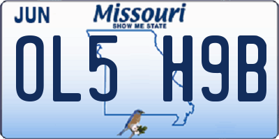 MO license plate OL5H9B