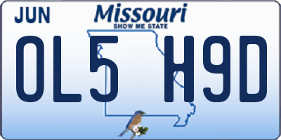 MO license plate OL5H9D
