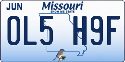 MO license plate OL5H9F