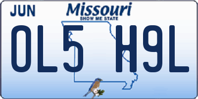 MO license plate OL5H9L