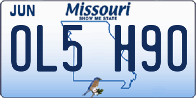 MO license plate OL5H9O
