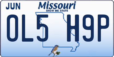MO license plate OL5H9P