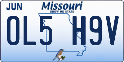 MO license plate OL5H9V