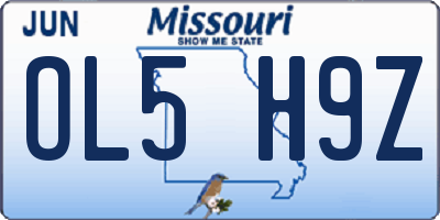 MO license plate OL5H9Z