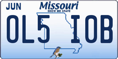 MO license plate OL5I0B
