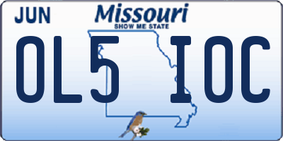 MO license plate OL5I0C