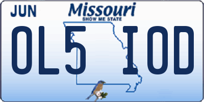 MO license plate OL5I0D