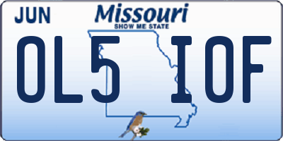 MO license plate OL5I0F