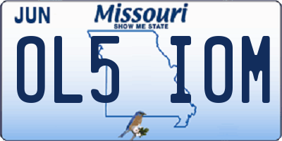MO license plate OL5I0M