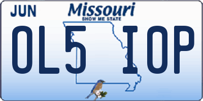 MO license plate OL5I0P