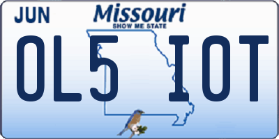 MO license plate OL5I0T