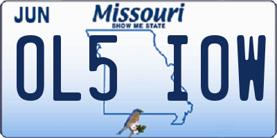 MO license plate OL5I0W