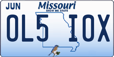 MO license plate OL5I0X