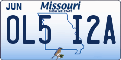 MO license plate OL5I2A