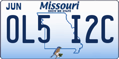 MO license plate OL5I2C
