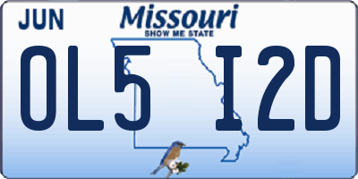 MO license plate OL5I2D