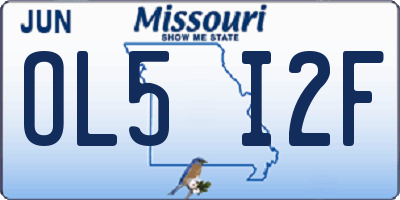 MO license plate OL5I2F