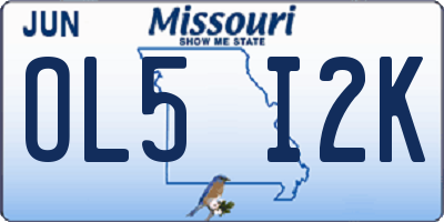 MO license plate OL5I2K