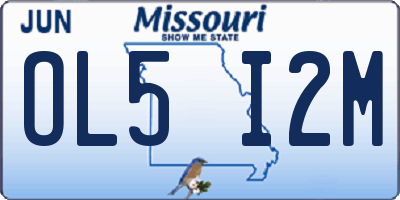 MO license plate OL5I2M