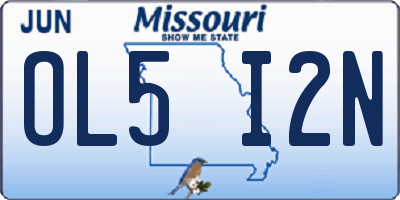 MO license plate OL5I2N