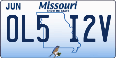 MO license plate OL5I2V
