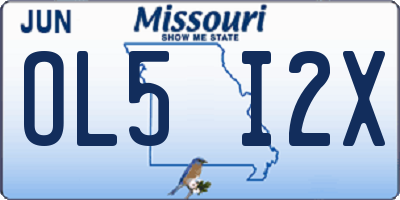MO license plate OL5I2X