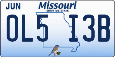 MO license plate OL5I3B