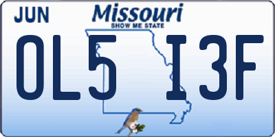 MO license plate OL5I3F