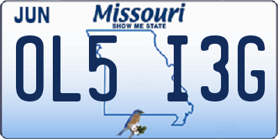 MO license plate OL5I3G