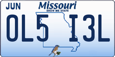 MO license plate OL5I3L