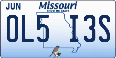 MO license plate OL5I3S