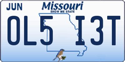 MO license plate OL5I3T