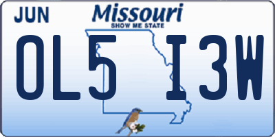 MO license plate OL5I3W