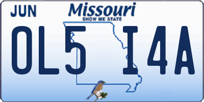 MO license plate OL5I4A