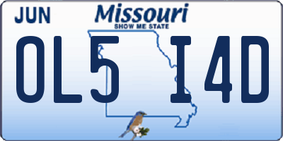 MO license plate OL5I4D